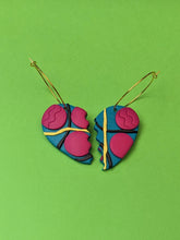 Load image into Gallery viewer, 80s Trapper Keeper Heart Earrings