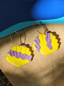 Patterned Seashell Hoops