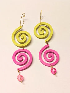 3D Printed Pink Party Popper Earrings