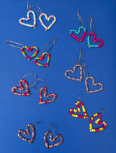 Load image into Gallery viewer, Beaded Heart Wire Earrings ~ Small Batch Earrings