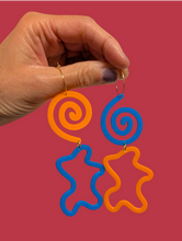 Load image into Gallery viewer, Spiral Splat Dangles