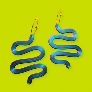 Squiggle Hoops 〰️ 3D printed 〰️ Small Batch Earrings