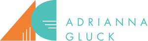 logo with an orange letter A and a teal letter G on the right with the words Adrianna Gluck on the right 