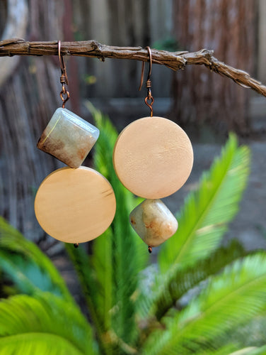 Aquarmarine + Circle Earrings