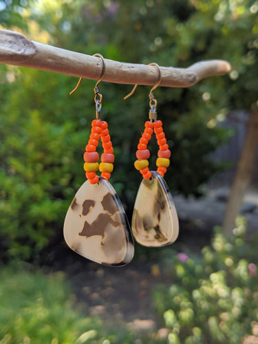 Acrylic + Seed Hoop Earrings