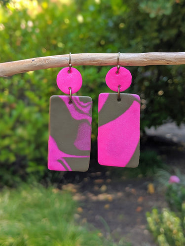 Brown + Purple Swirl Earrings