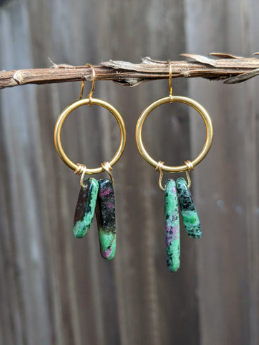 Mini Ruby Hoop Earrings