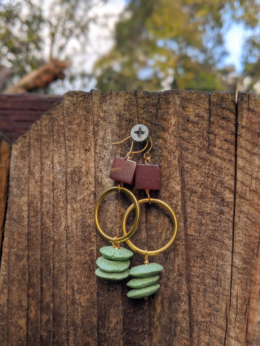 Jade + Glass Earrings
