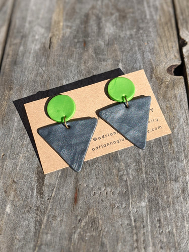 Charcoal Triangle Earrings