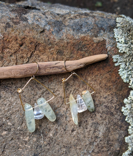 Prehnite Squared Earrings