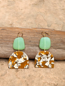 Sea Green Glass Earrings