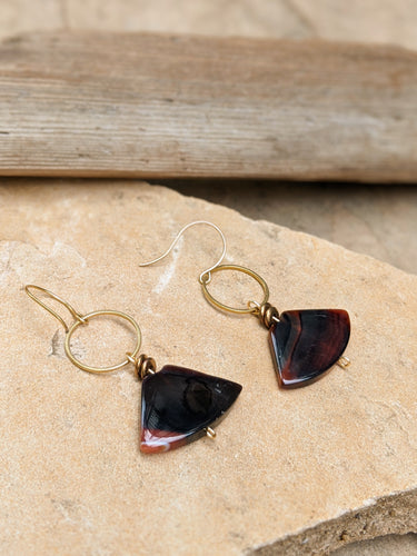 Agate Fan Earrings