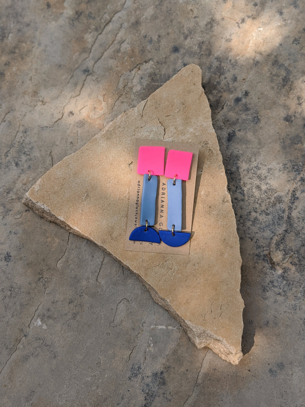 Pink with Shades of Blue Earrings