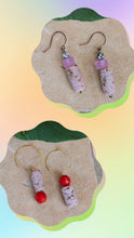 Load image into Gallery viewer, Pink Speckled Dangle Earrings ~ Small Batch