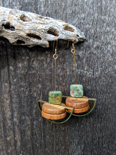 Jasper Crescent Earrings