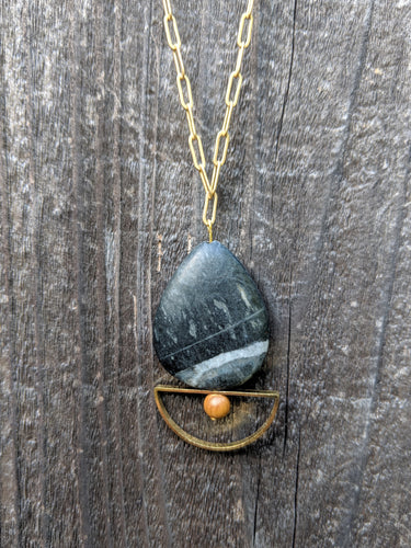Crescent Stone Necklace