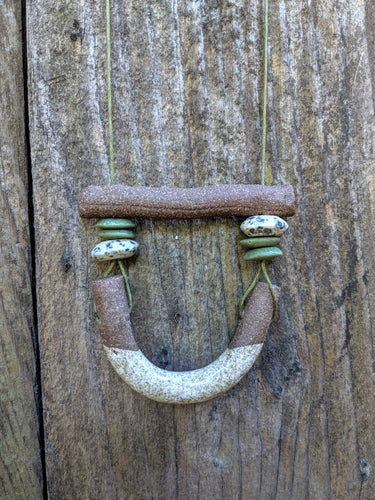 Dipped Curve with Dalmatian Jasper Necklace