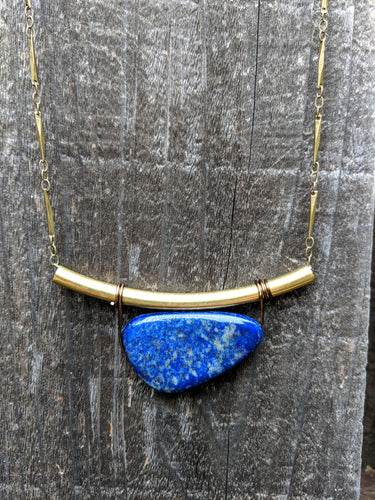 Brass + Lapis Necklace