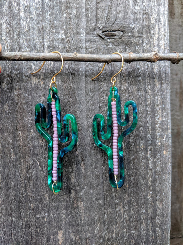 Purple Saguaro Earrings