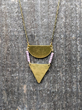 Load image into Gallery viewer, Brass + Lilac Necklace
