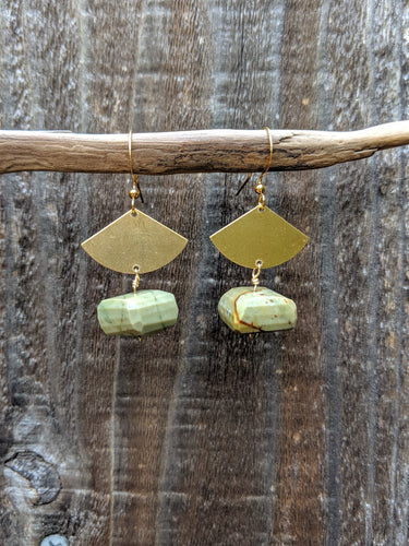 Turquoise + Brass Earrings