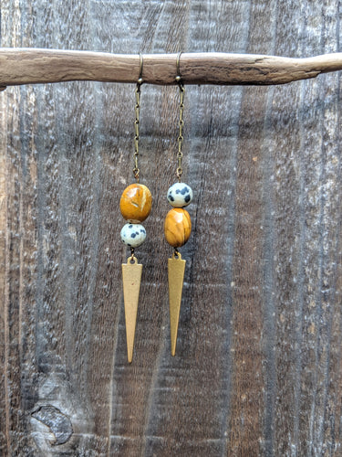 Stone + Spike Earrings
