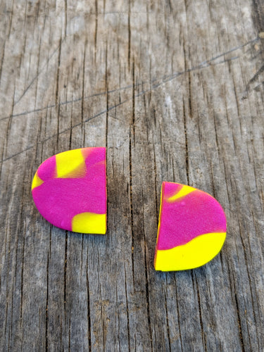Yellow Checkered Earrings
