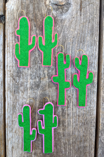 Felt Cactus Earrings