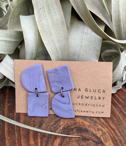 Purple + Black Swirl Earrings