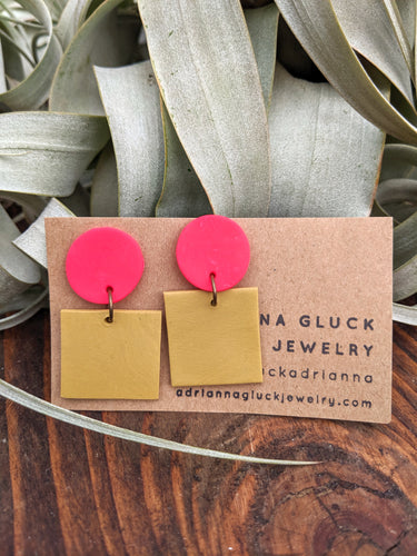 Pink Mustard Earrings