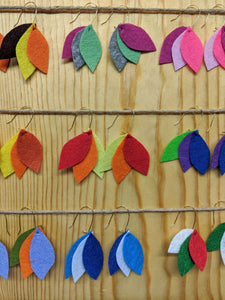 Felt Leaf Earrings