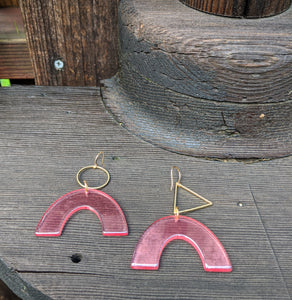 Pink Geo Topper Earrings