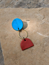 Load image into Gallery viewer, Ocean Blue, Brass + Tangerine Earrings