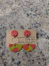 Load image into Gallery viewer, Tangerine, Lime + Brass Earrings