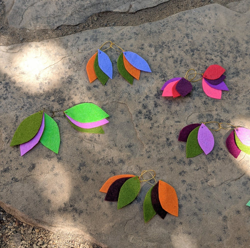 Felt Leaf Earrings