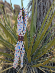 Dreamy Floral Kerchief + Handmade Leather Slide