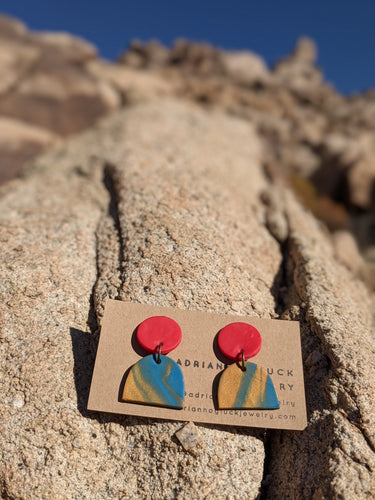 Red Drop + Swirl ~ Small Batch Earrings