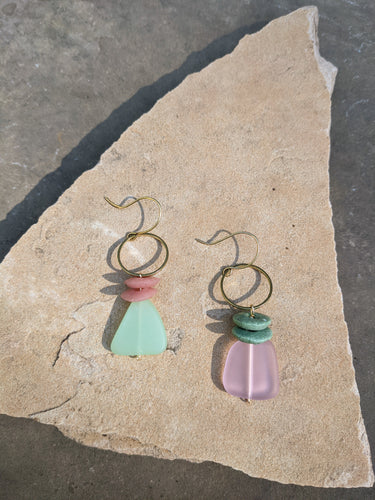 Brass + Glass Earrings