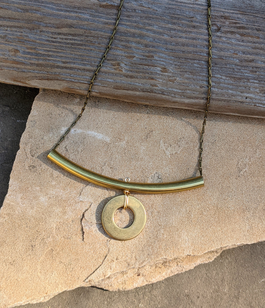 Simple Brass Strand Necklace