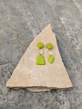 Load image into Gallery viewer, Lime + Brass Earrings