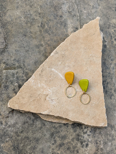 Mixed Brass Drop Earrings