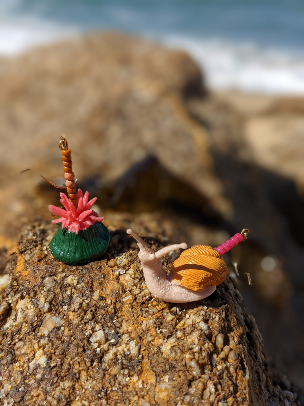 Sea Snail + Anemone Earrings