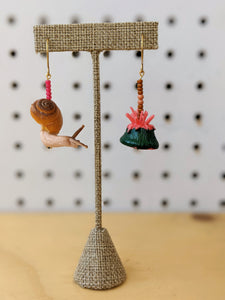 Sea Snail + Anemone Earrings