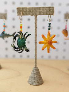 Blue Crab + Starfish Earrings
