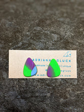 Load image into Gallery viewer, Splatter Series Mini Studs in Neon Green ~ Small Batch Stud Earrings