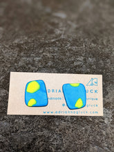 Load image into Gallery viewer, Splatter Series Mini Studs in Blue, Light Blue, Yellow + Neon Green ~ Small Batch Stud Earrings