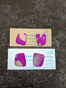 Splatter Series Mini Studs in Violet ~ Small Batch Stud Earrings