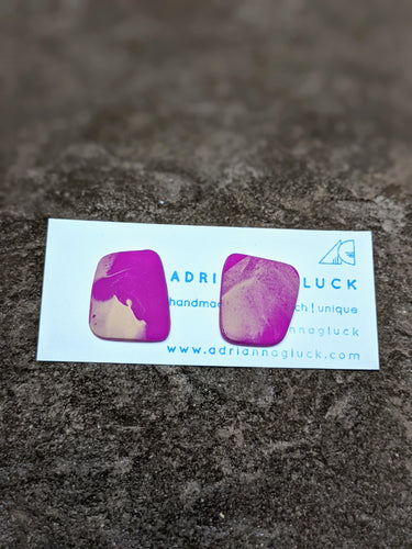Splatter Series Mini Studs in Violet ~ Small Batch Stud Earrings
