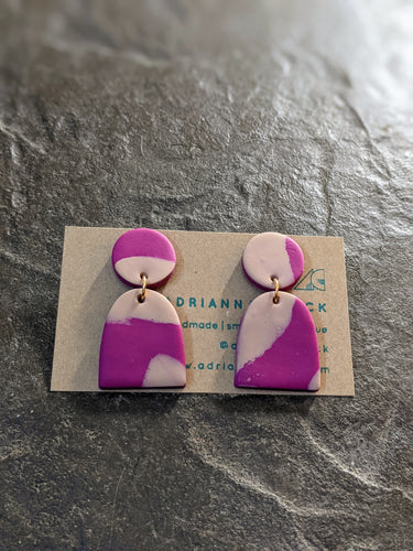 Splatter Series Violet Dangle Earrings