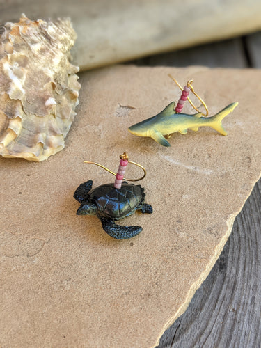 Sea Turtle + Nurse Shark Earrings